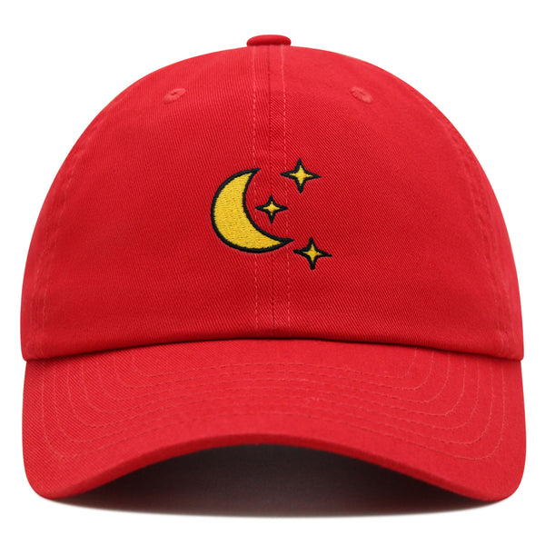 Moon Premium Dad Hat Embroidered Baseball Cap Space Sky Night