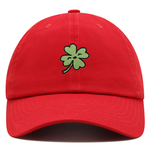 Clover Premium Dad Hat Embroidered Baseball Cap Lucky Flower