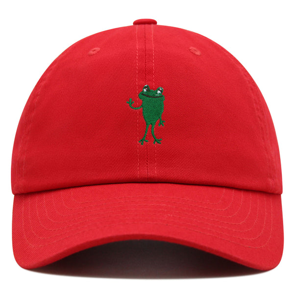 Frog Hi! Premium Dad Hat Embroidered Baseball Cap Cute