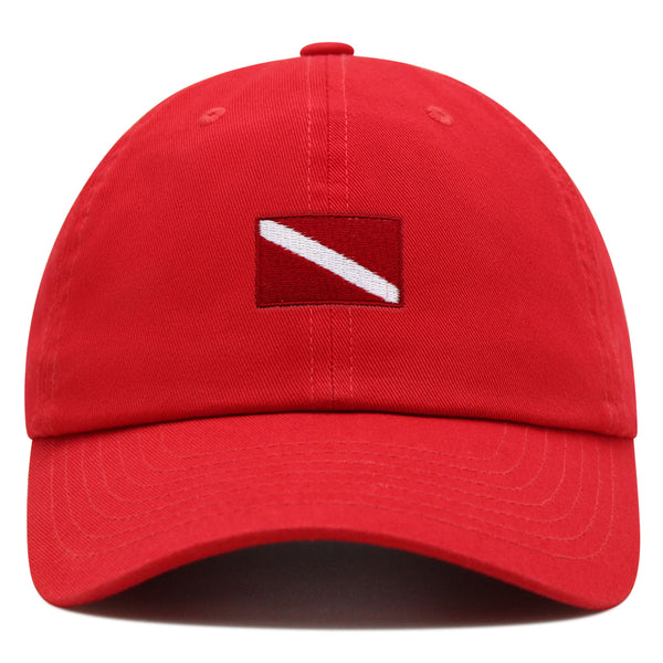 Diving Flag Premium Dad Hat Embroidered Baseball Cap Flag Symbol