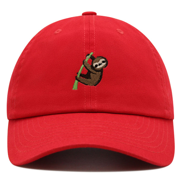 Sloth Premium Dad Hat Embroidered Baseball Cap Animal Tree