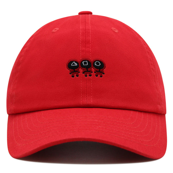 Squid Character Premium Dad Hat Embroidered Baseball Cap Game Red Uniform