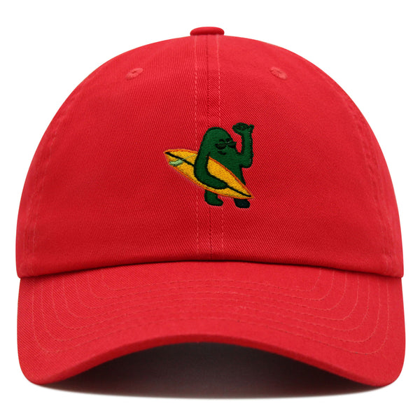 Hola Premium Dad Hat Embroidered Baseball Cap Surfing Green