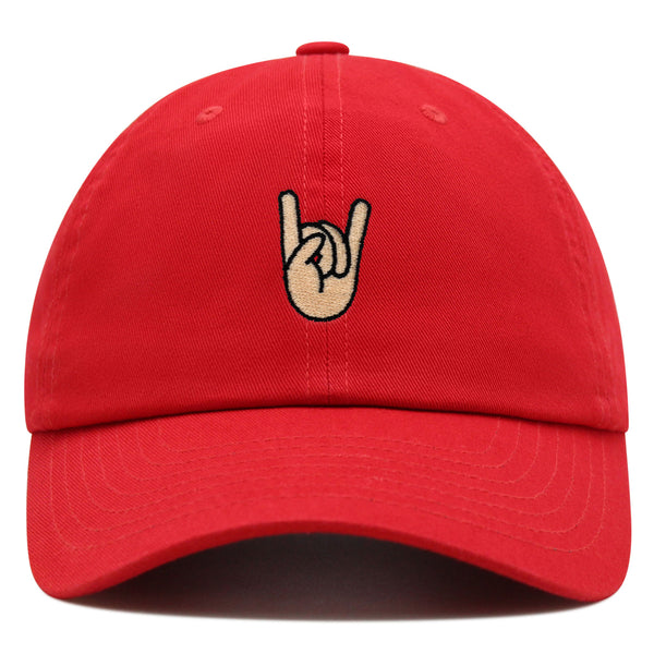 Rock and Roll Premium Dad Hat Embroidered Baseball Cap Hand Sign Peace