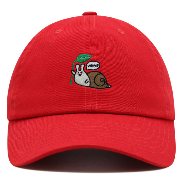 Hello Snail Premium Dad Hat Embroidered Baseball Cap Cute Character