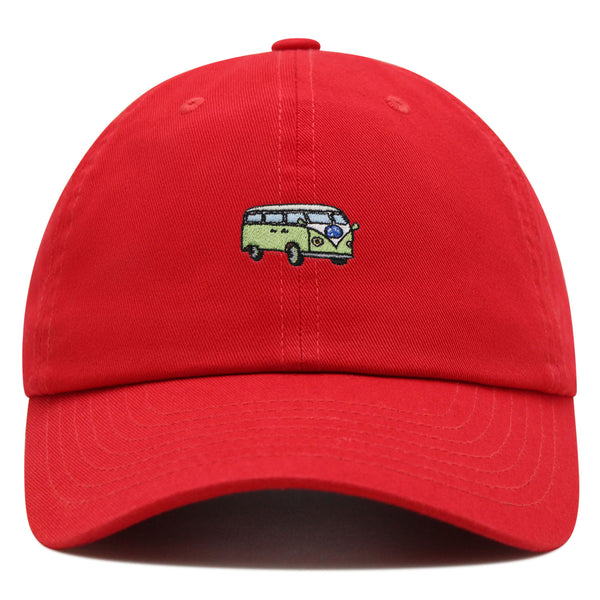 Hippie Bus Premium Dad Hat Embroidered Baseball Cap Surfing RV