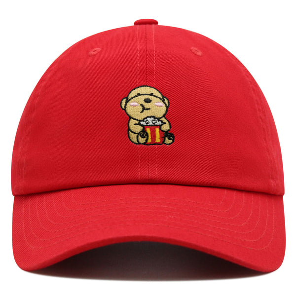 Popcorn Dog Premium Dad Hat Embroidered Baseball Cap Puppy Poodle