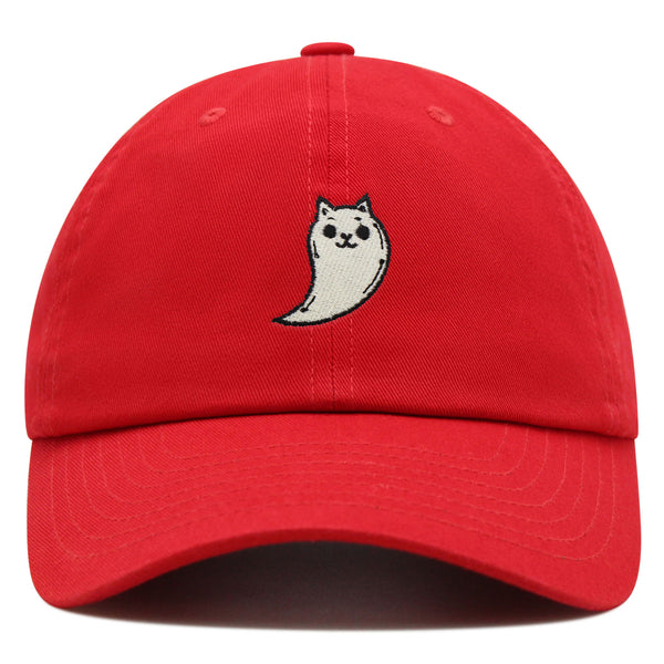 Ghost Cat  Premium Dad Hat Embroidered Baseball Cap Cute