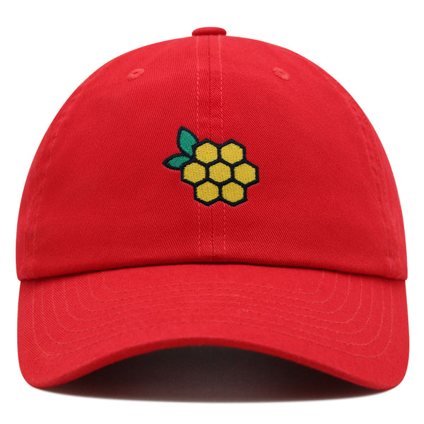 Honeycomb Premium Dad Hat Embroidered Baseball Cap Honey Logo