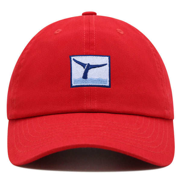 Whale Tail Premium Dad Hat Embroidered Baseball Cap Ocean Logo