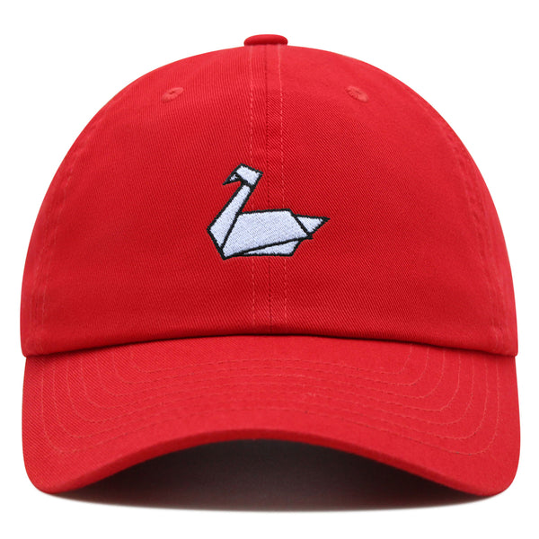 Paper Swan Premium Dad Hat Embroidered Baseball Cap Origami