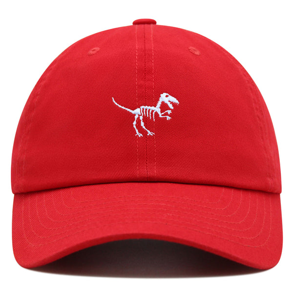 T-Rex Skeleton Premium Dad Hat Embroidered Baseball Cap Dinosaur Bone