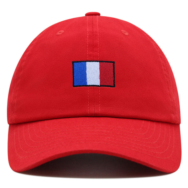 France Flag Premium Dad Hat Embroidered Cotton Baseball Cap Soccer