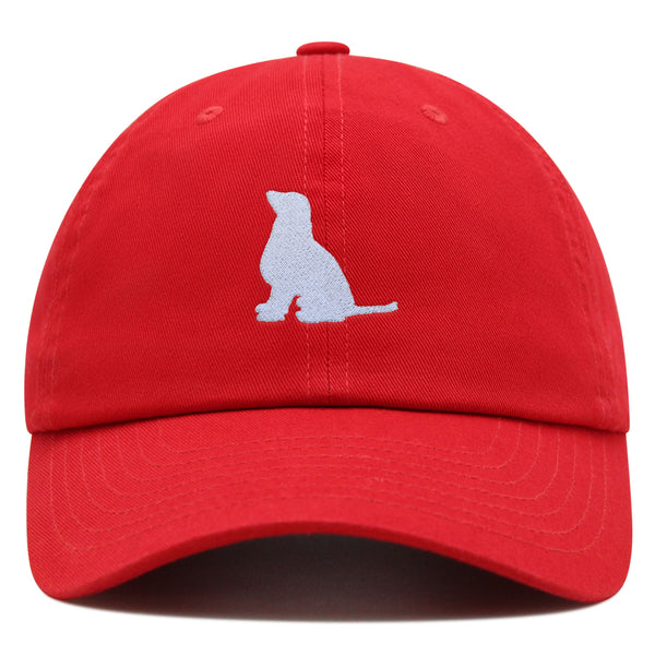 Golden Retriever Silhouette Premium Dad Hat Embroidered Cotton Baseball Cap Outline