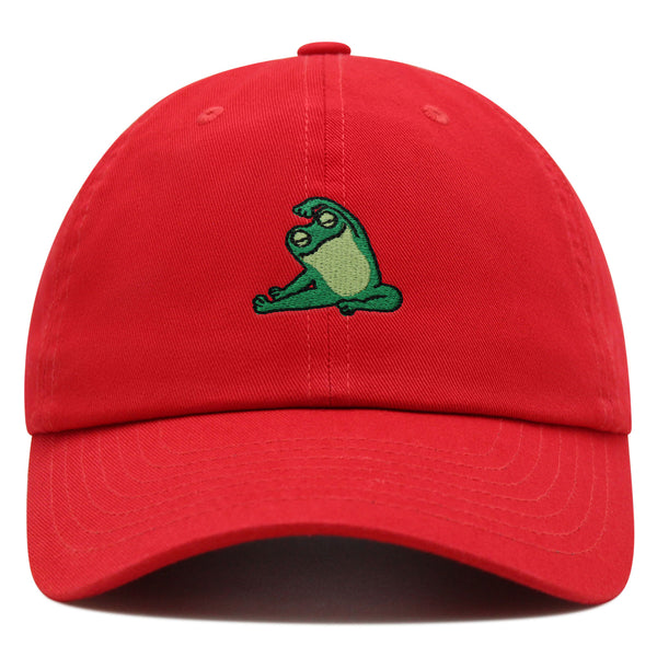 Frog Yoga Premium Dad Hat Embroidered Cotton Baseball Cap Funny Yoga