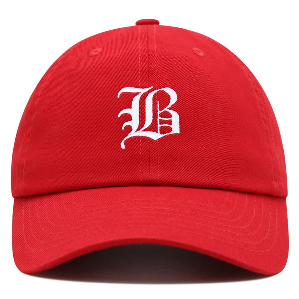 Old English Letter B Premium Dad Hat Embroidered Cotton Baseball Cap English Alphabet