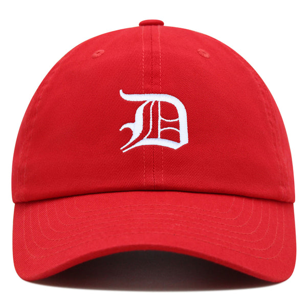 Old English Letter D Premium Dad Hat Embroidered Cotton Baseball Cap English Alphabet