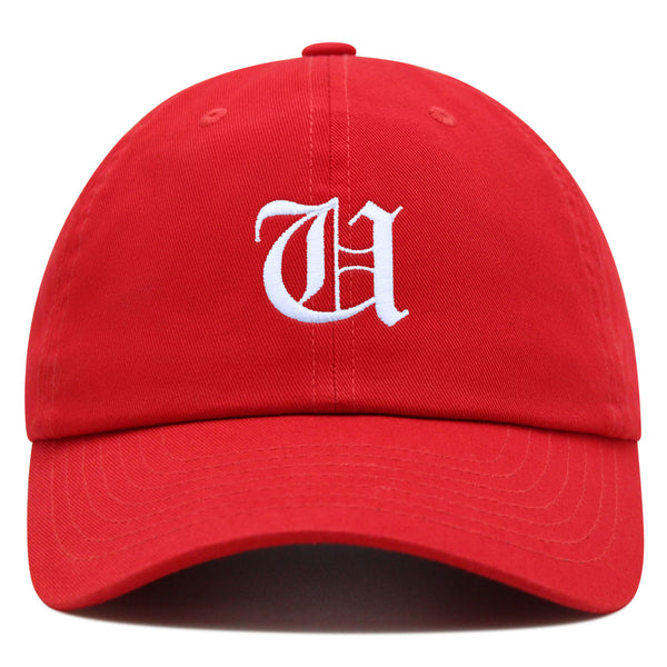 Old English Letter U Premium Dad Hat Embroidered Cotton Baseball Cap English Alphabet