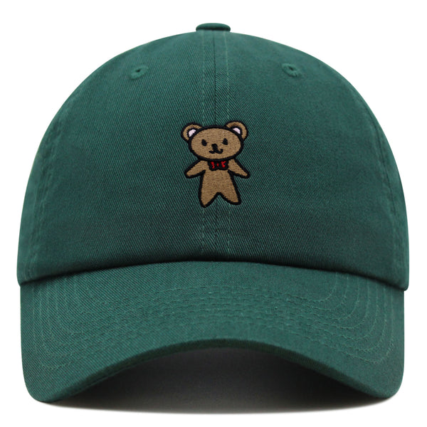 Teddy Bear Premium Dad Hat Embroidered Baseball Cap Ribbon Brown