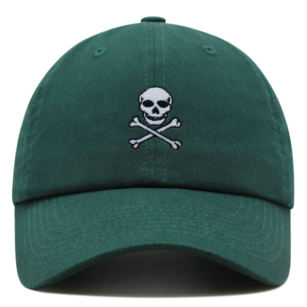 Pirate Skull Premium Dad Hat Embroidered Baseball Cap Scary Grunge