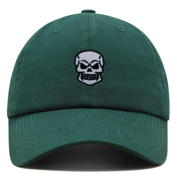 Skull Front View Premium Dad Hat Embroidered Baseball Cap Grunge