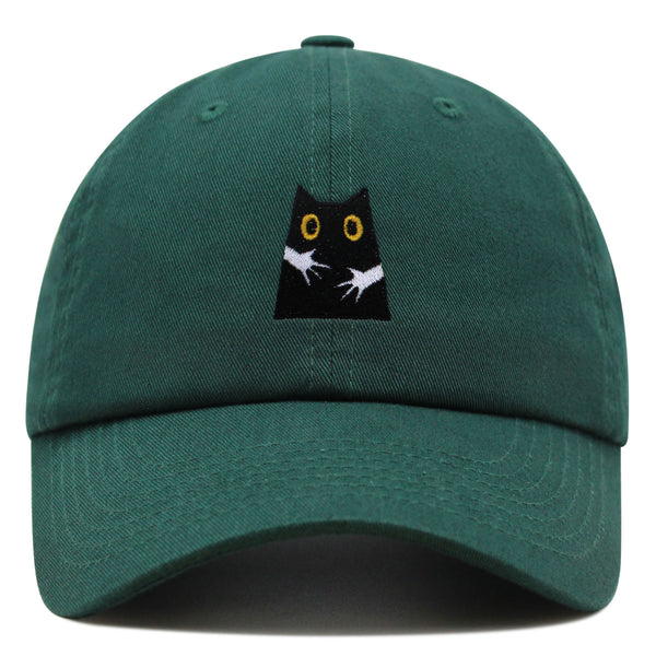 Hugs Premium Dad Hat Embroidered Baseball Cap Black Cat Mom