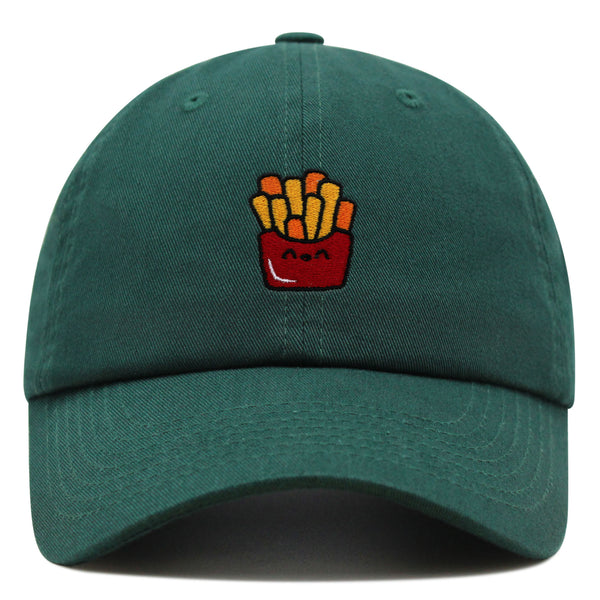 Smiling French Fries Premium Dad Hat Embroidered Baseball Cap Chips Fast Food