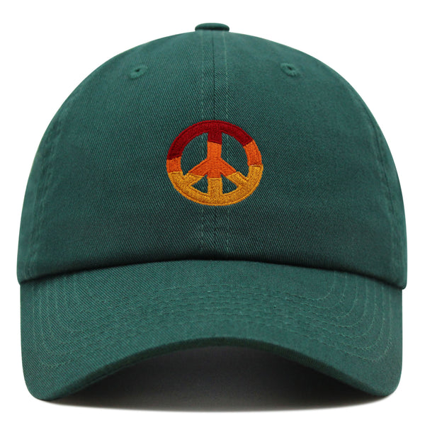 Peace Symbol Premium Dad Hat Embroidered Baseball Cap Hippie Logo