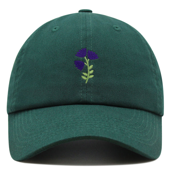 Purple flower Premium Dad Hat Embroidered Baseball Cap Purple Floral