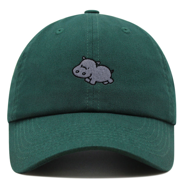 Cute Hippo Premium Dad Hat Embroidered Baseball Cap Hippopotamus Zoo