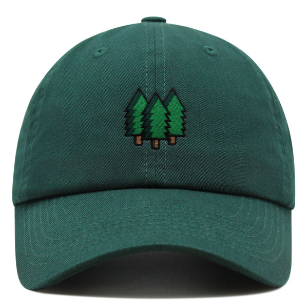 Trees Premium Dad Hat Embroidered Baseball Cap Forest Hiking