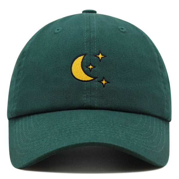 Moon Premium Dad Hat Embroidered Baseball Cap Space Sky Night