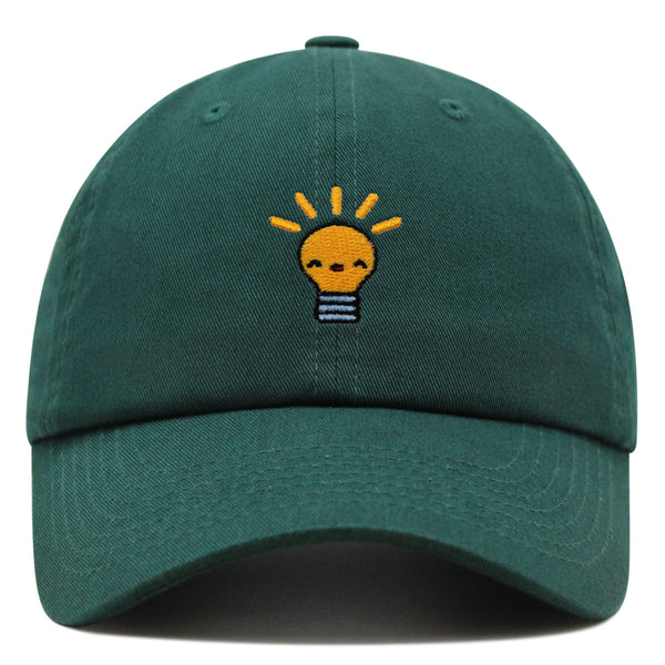 Happy Bulb Premium Dad Hat Embroidered Baseball Cap Lightbulb Idea