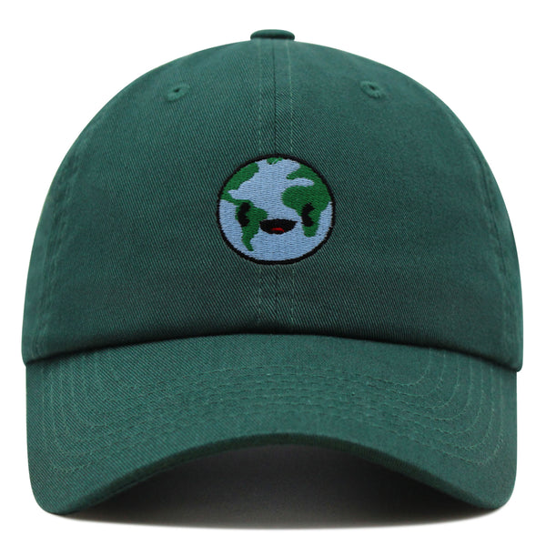 Happy Earth Premium Dad Hat Embroidered Baseball Cap Earth Environment