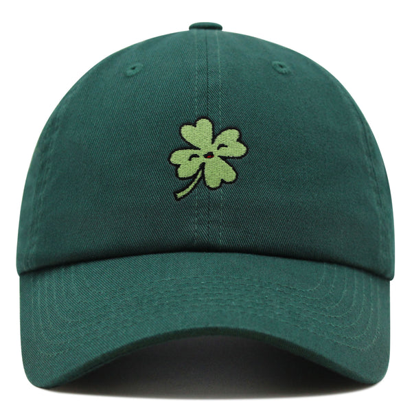 Clover Premium Dad Hat Embroidered Baseball Cap Lucky Flower