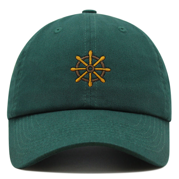 Boat Wheel Premium Dad Hat Embroidered Baseball Cap Ocean Ship Yatch