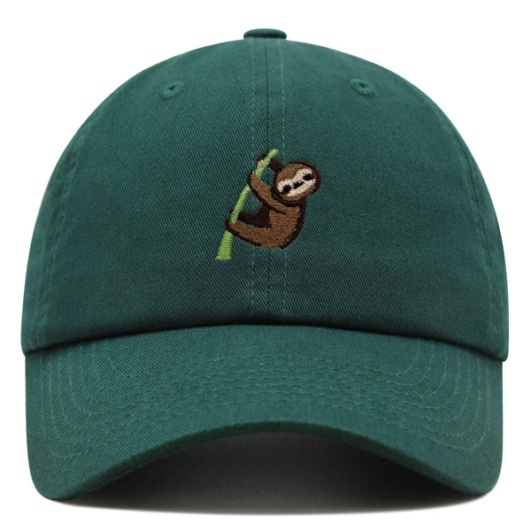 Sloth Premium Dad Hat Embroidered Baseball Cap Animal Tree