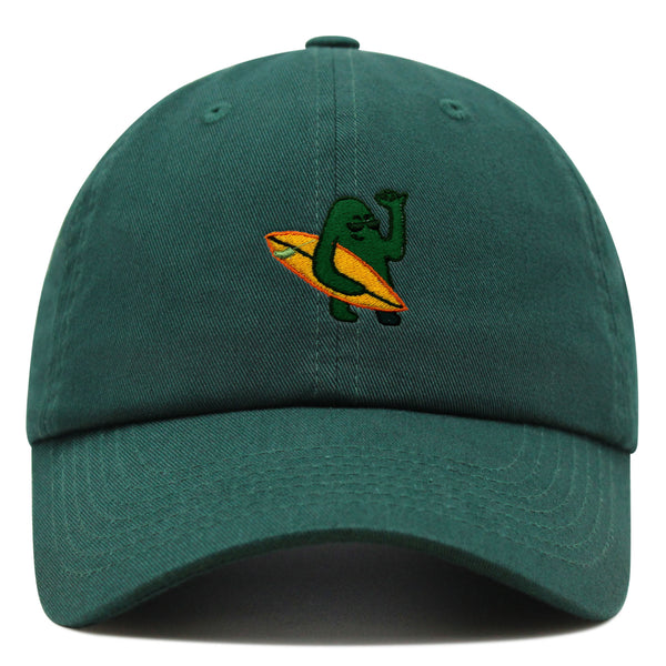 Hola Premium Dad Hat Embroidered Baseball Cap Surfing Green