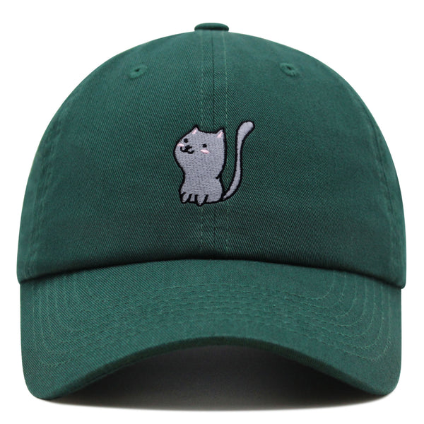 Meow Premium Dad Hat Embroidered Baseball Cap Cat Kitty