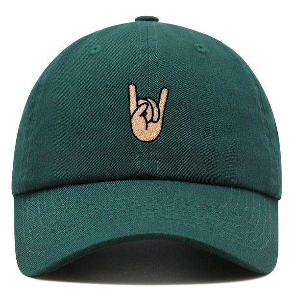 Rock and Roll Premium Dad Hat Embroidered Baseball Cap Hand Sign Peace