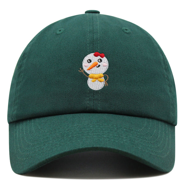 Snowman Premium Dad Hat Embroidered Baseball Cap Winter Snow