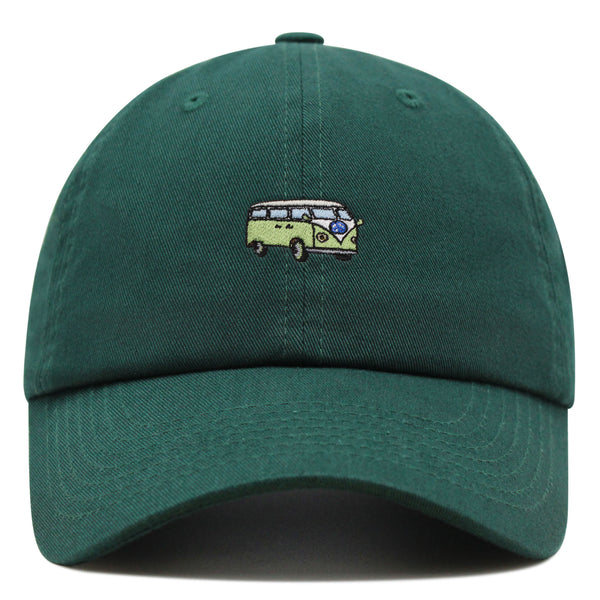 Hippie Bus Premium Dad Hat Embroidered Baseball Cap Surfing RV