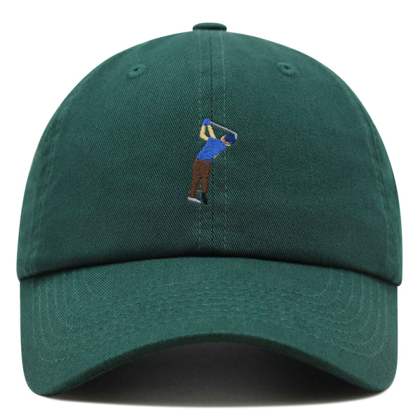 Golfer Premium Dad Hat Embroidered Baseball Cap Gold Swing