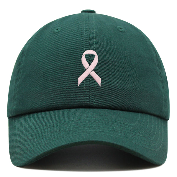 Pink Ribbon Premium Dad Hat Embroidered Baseball Cap Breast Cancer