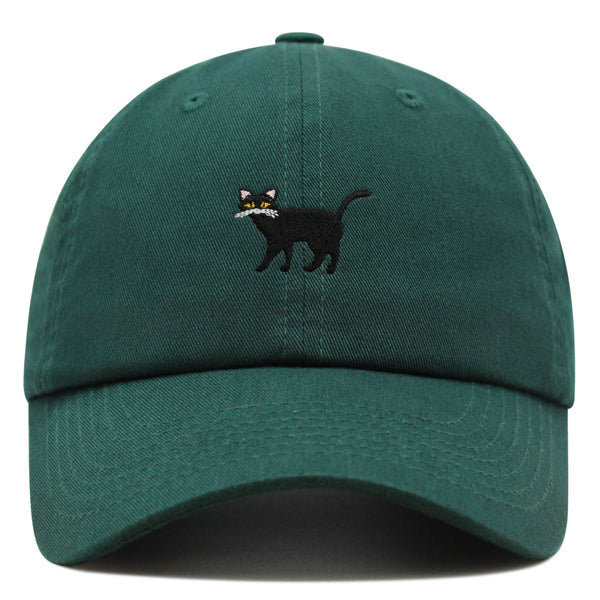 Black Cat Premium Dad Hat Embroidered Baseball Cap Cute Kitty