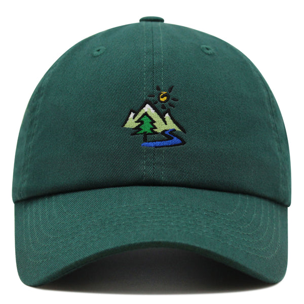 Mountain Premium Dad Hat Embroidered Baseball Cap Image