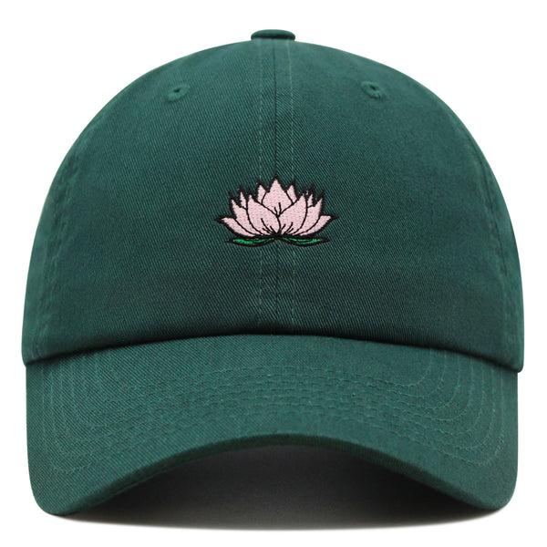 Lotus Flower Premium Dad Hat Embroidered Baseball Cap Pond