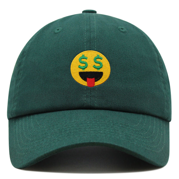 Money Eyes Emoji Premium Dad Hat Embroidered Baseball Cap Funny