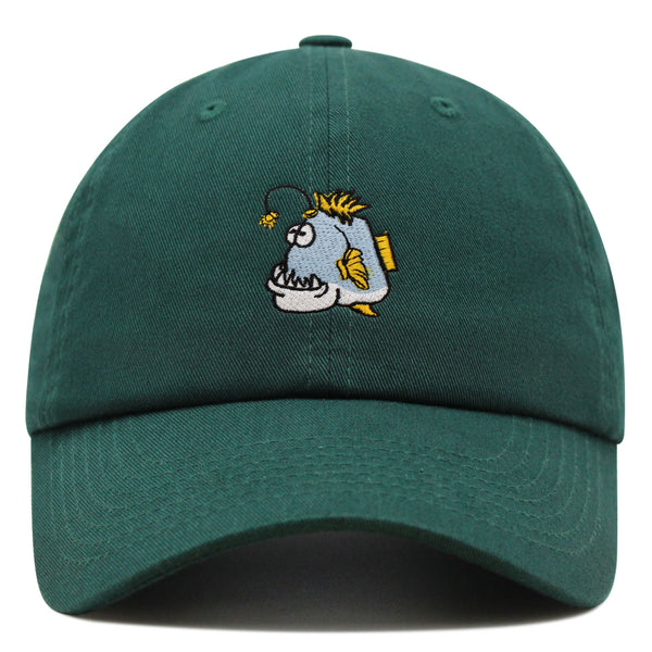 Angler Fish Premium Dad Hat Embroidered Baseball Cap Funny