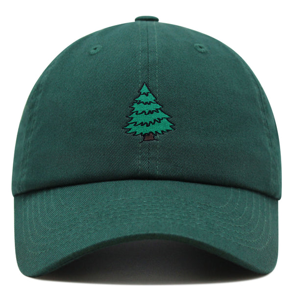 Pine Tree Premium Dad Hat Embroidered Baseball Cap Forest Camping